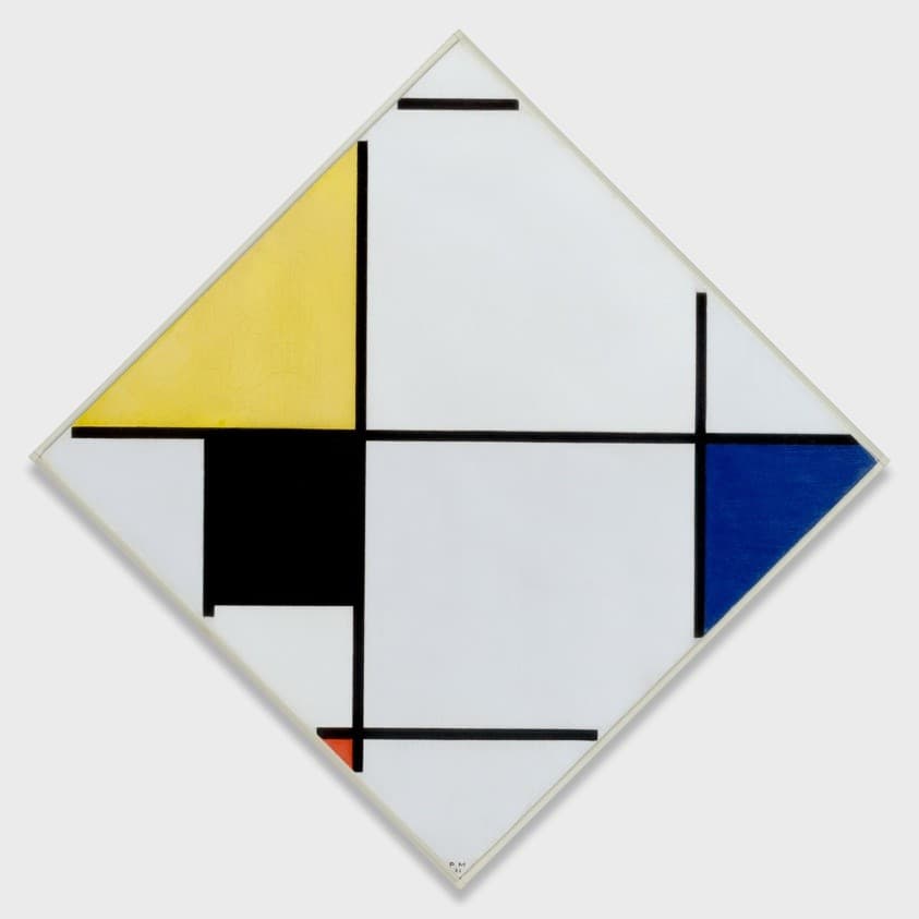 Lozenge Composition with Yellow, Black, Blue, Red, and Gray — Piet Mondrian