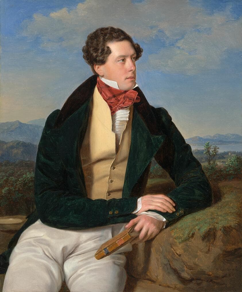 The Actor Maximilian Korn in a Landscape — Ferdinand Georg Waldmüller