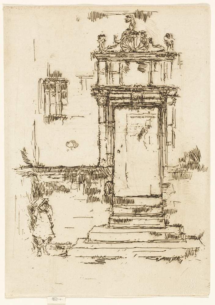 The Door of the Chapel, Montrésor — James Abbott McNeill Whistler