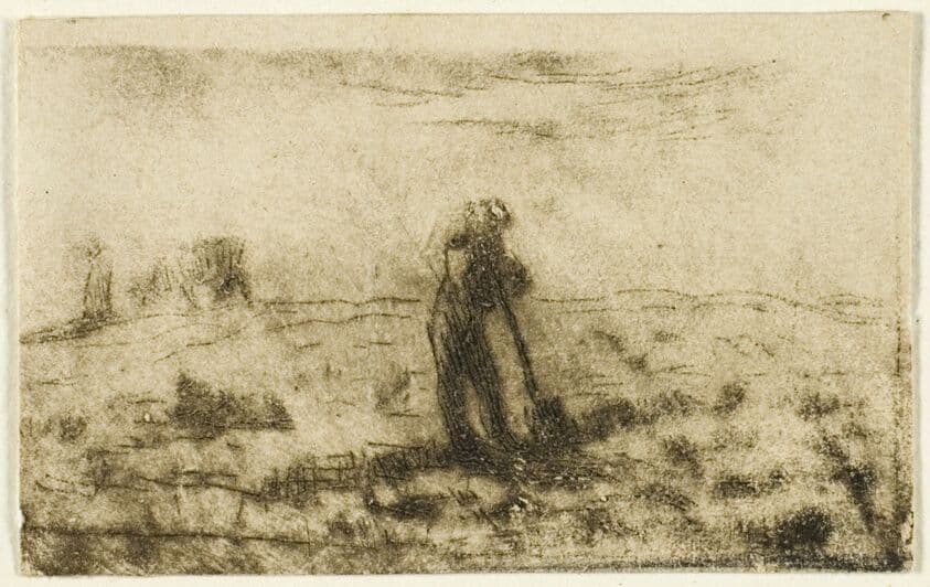 Woman Hanging Out Clothes — Jean-François Millet