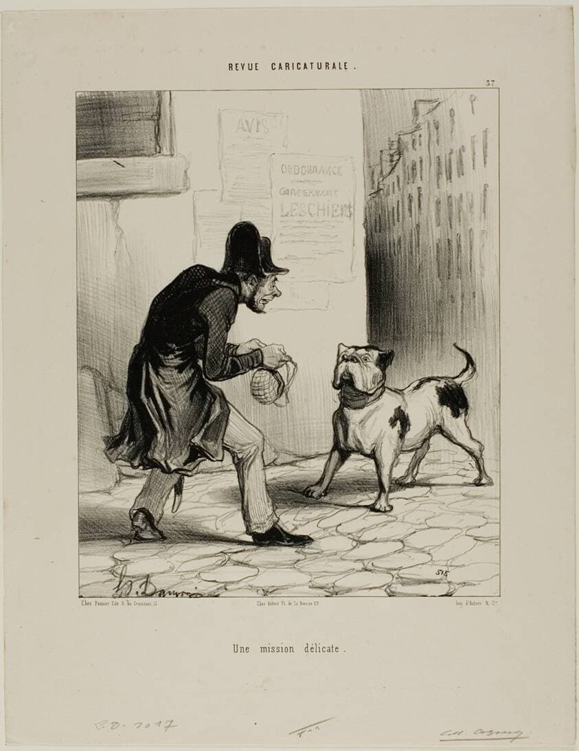 A Delicate Task, plate 37 from Revue Caricaturale — Honoré Daumier