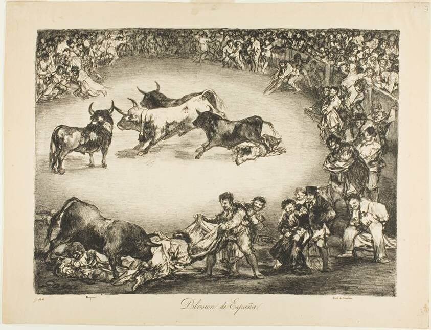 Spanish Entertainment, from The Bulls of Bordeaux — Francisco Goya