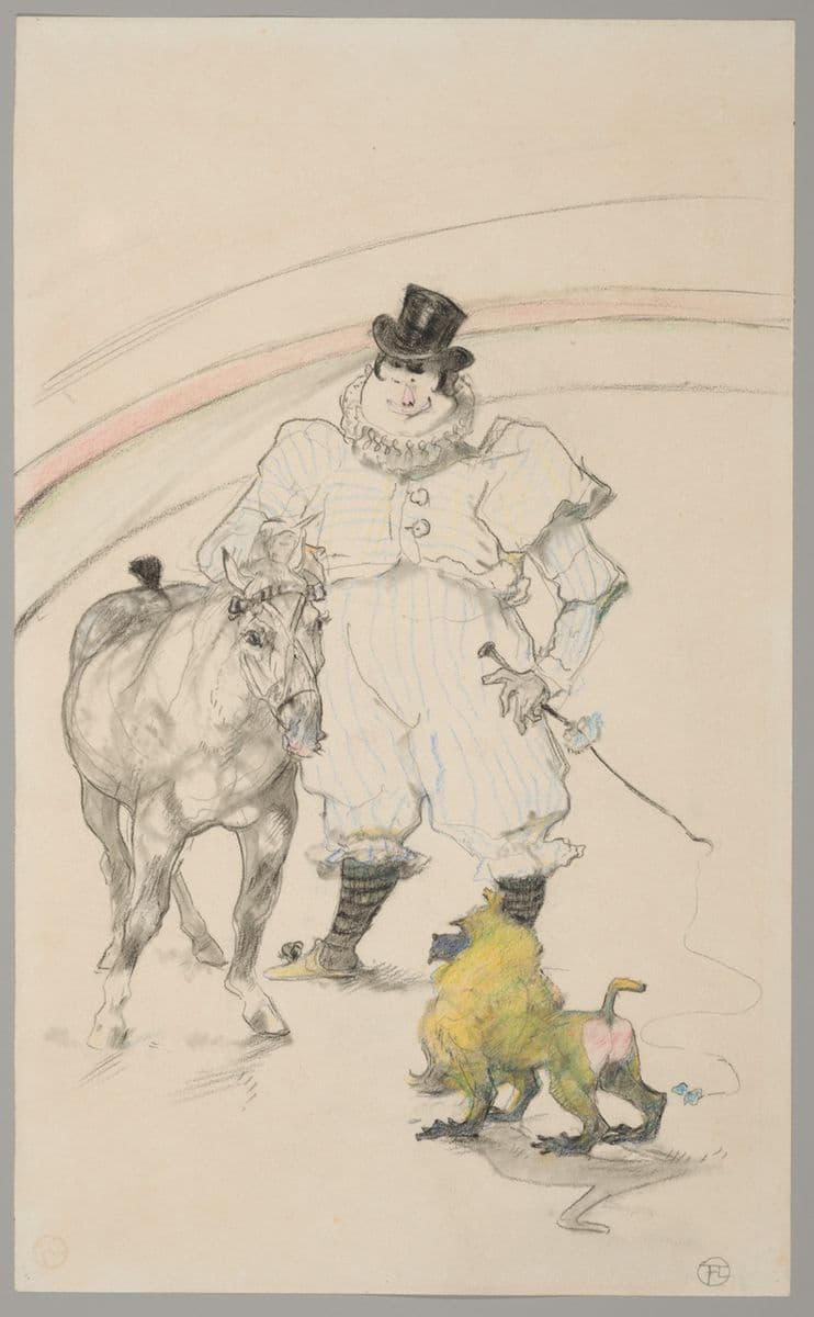 At the Circus: Trained Pony and Baboon — Henri de Toulouse-Lautrec