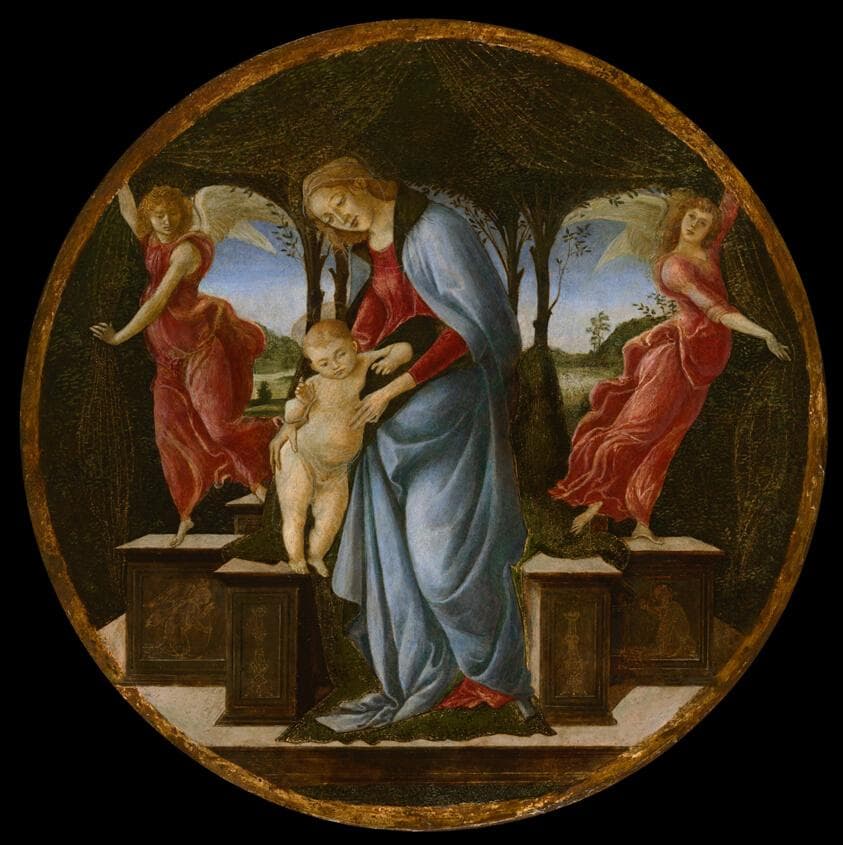 Virgin and Child with Two Angels — Sandro Botticelli