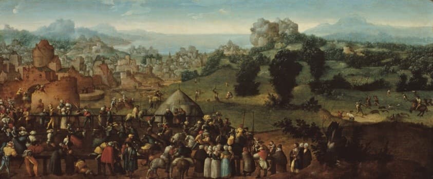 Landscape with Tournament and Hunters — Jan van Scorel