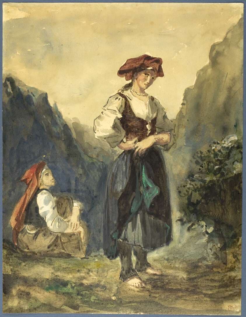 Peasant Women from the Region of the Eaux-Bonnes — Eugène Delacroix