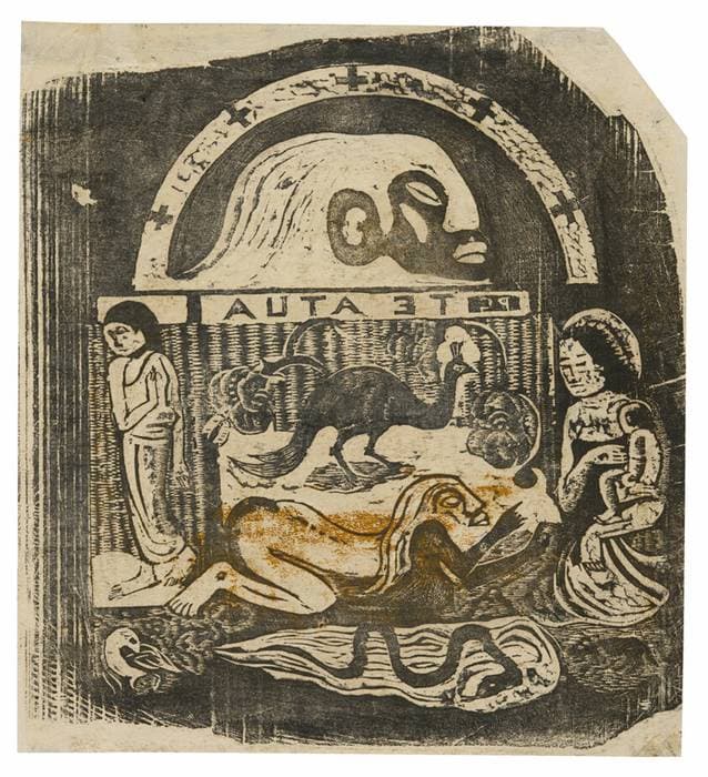 Te atua (The God), from the Suite of Late Wood-Block Prints — Paul Gauguin