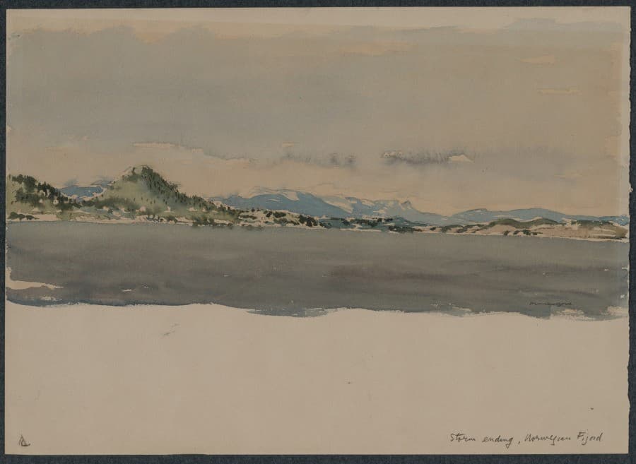 Storm Ending, Norwegian Fijord — Muirhead Bone