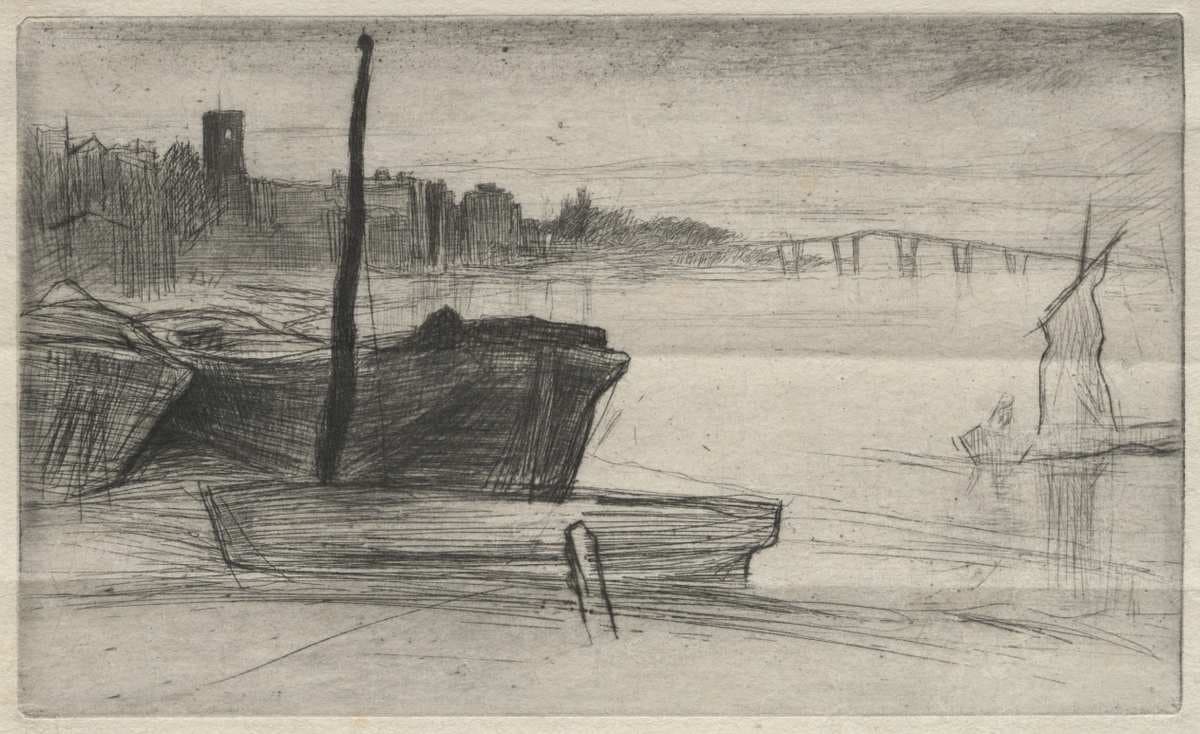 Chelsea Bridge and Church — James Abbott McNeill Whistler