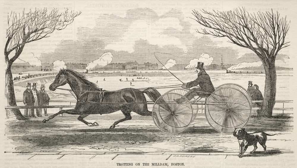Trotting on the Mill Dam, Boston — Winslow Homer