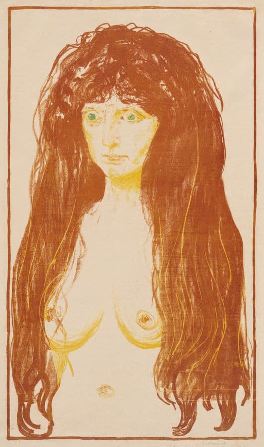 Woman with Red Hair and Green Eyes (The Sin) — Edvard Munch