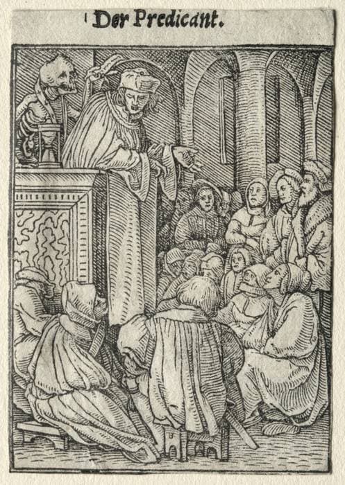 Dance of Death:  The Preacher — Hans Holbein the Younger