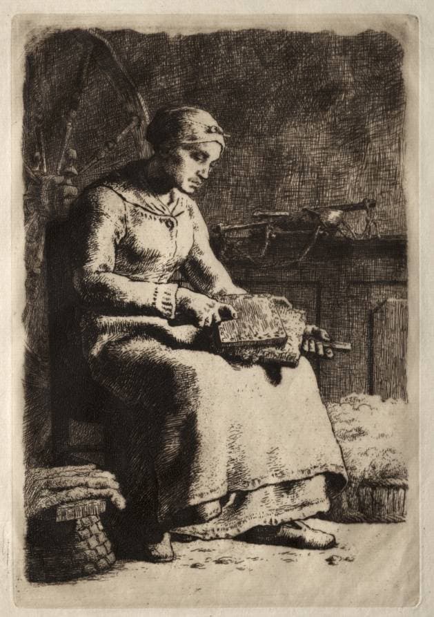 Woman Carding Wool — Jean-François Millet