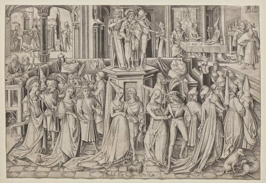 The Dance at the Court of Herod — Israhel van Meckenem