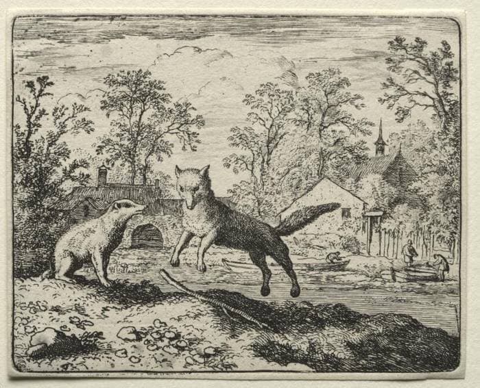 Reynard the Fox:  Reynard Doing Penance — Allaert van Everdingen