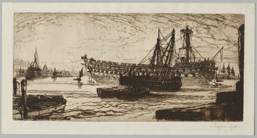 Breaking Up of the "Agamemnon," No. 1 — Francis Seymour Haden