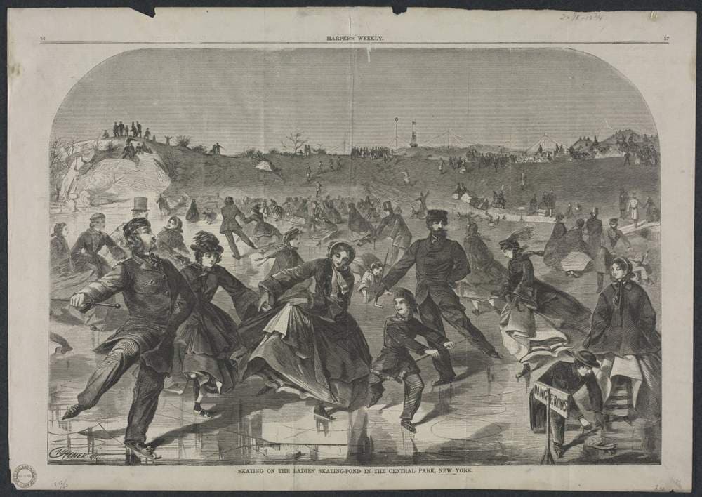 Skating on the Ladies' Skating Pond in Central Park, New York — Winslow Homer