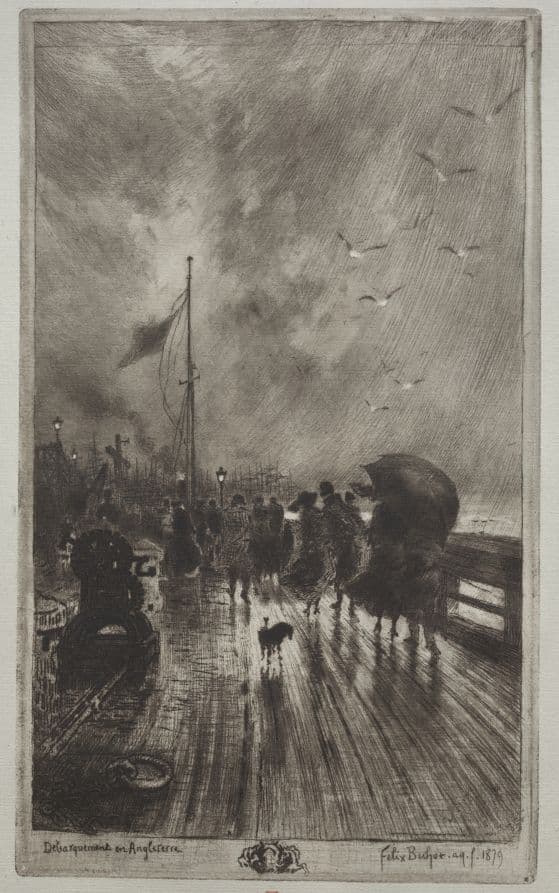 Landing in England — Félix-Hilaire Buhot