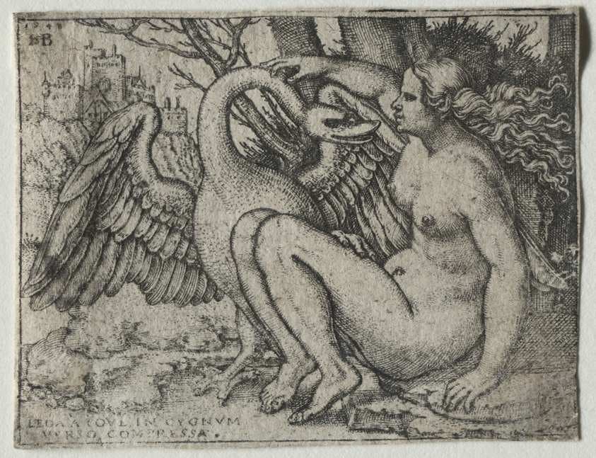 Leda and the Swan — Sebald Beham