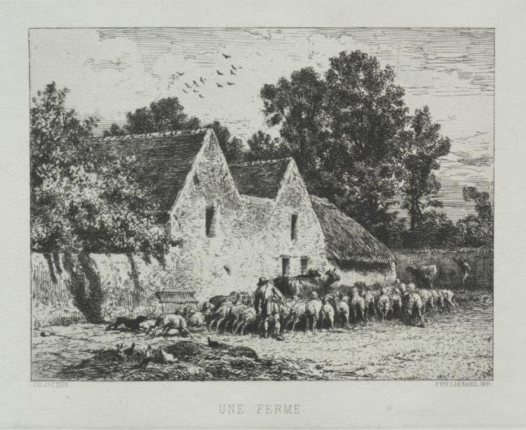 A Farmhouse — Charles Émile Jacque