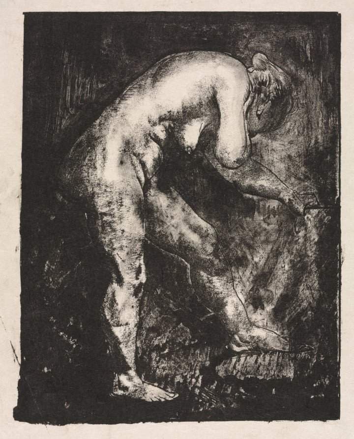 Standing Nude Bending Forward, third state — George Bellows