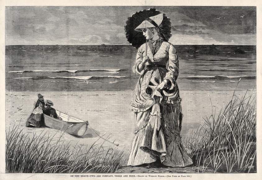 On the Beach - Two are Company, Three are None — Winslow Homer