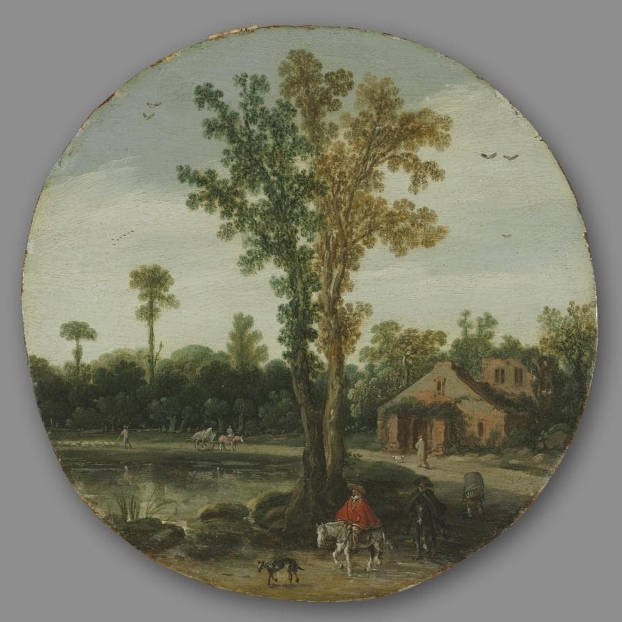 Travelers by a Lake — Esaias van de Velde