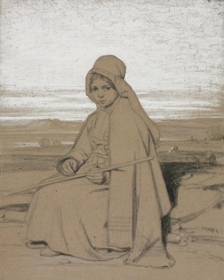 A Seated Shepherdess — Jules Dupré