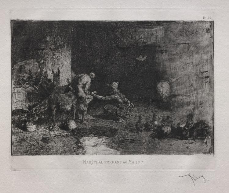 Shoeing a Mule in Morocco — Marià Fortuny