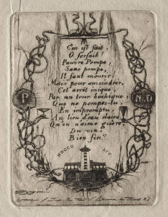 Etchings of Paris:  The Notre Dame Pump, Small Plate — Charles Meryon