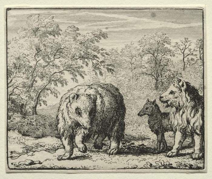 Reynard the Fox:  The Freeing of the Wolf and the Bear — Allaert van Everdingen