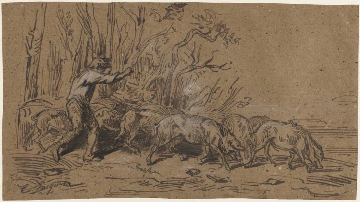 The Truffle Gatherers — Charles Émile Jacque