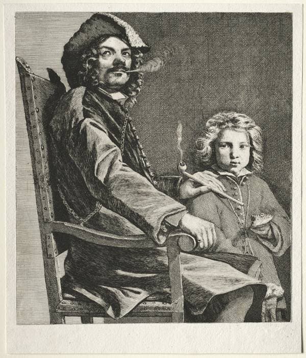 Man Smoking a Pipe and a Small Boy — Michael Sweerts