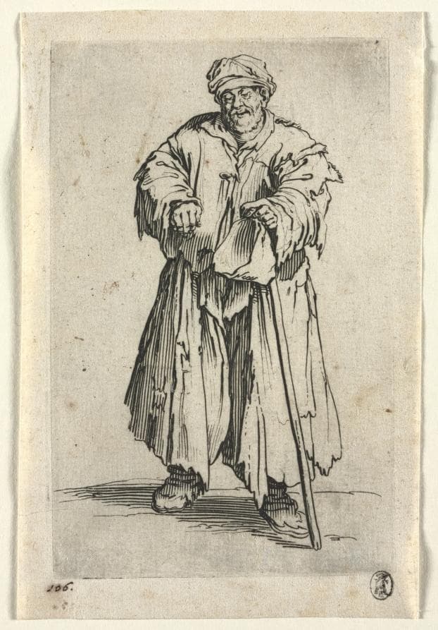 The Beggars: Obese Beggar with Lowered Eyes — Jacques Callot