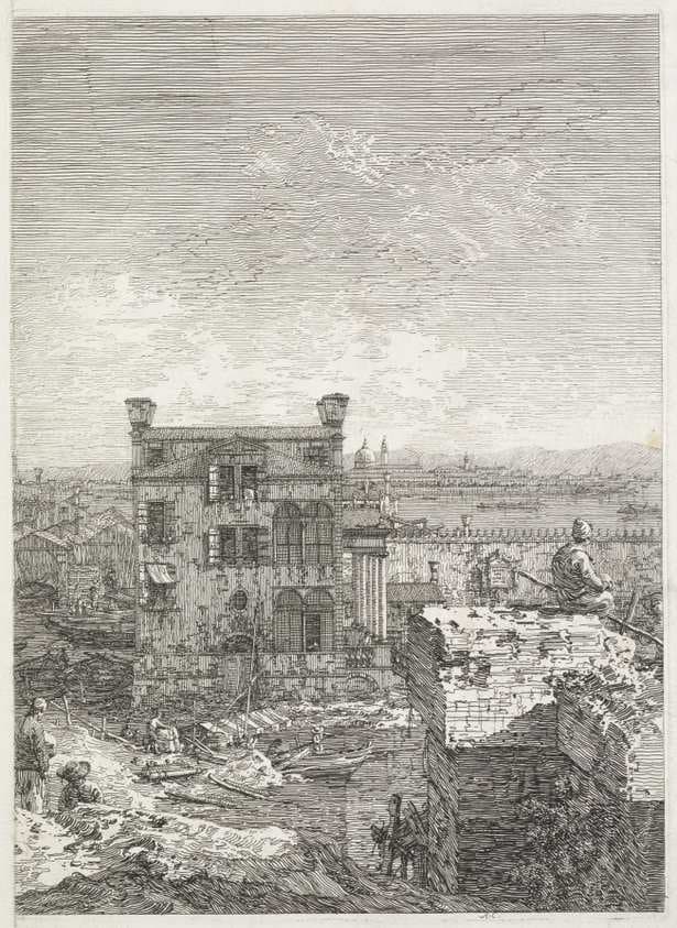 Views:  A House Surrounded by Six Columns — Canaletto