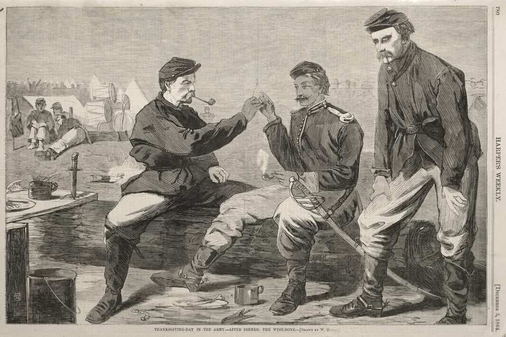Thanksgiving Day in the Army - After Dinner:  The Wish-Bone — Winslow Homer