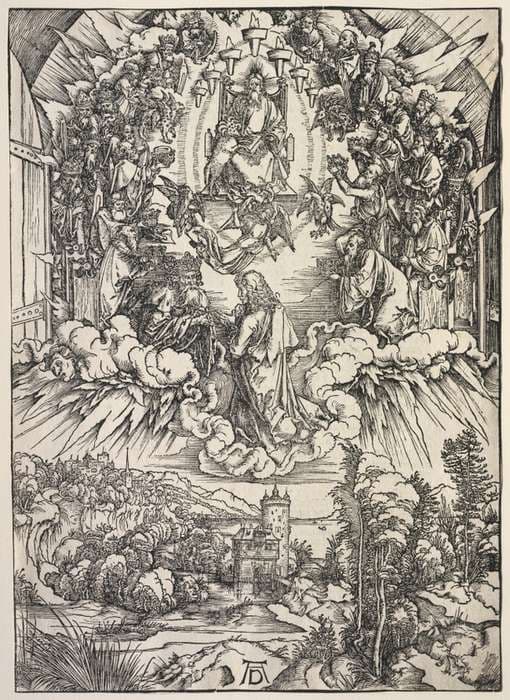 Revelation of St. John: St. John before the Throne — Albrecht Dürer