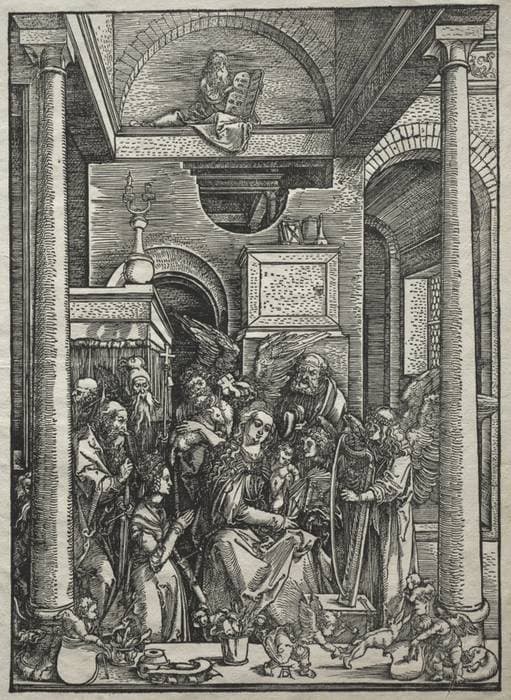 Life of the Virgin:  Adoration of the Virgin and Child by Saints and Angels — Albrecht Dürer