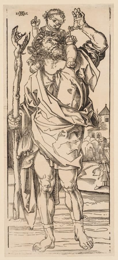 St. Christopher Crossing the Stream — Albrecht Dürer