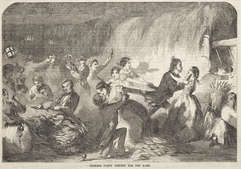 Husking Party Finding the Red Ears — Winslow Homer