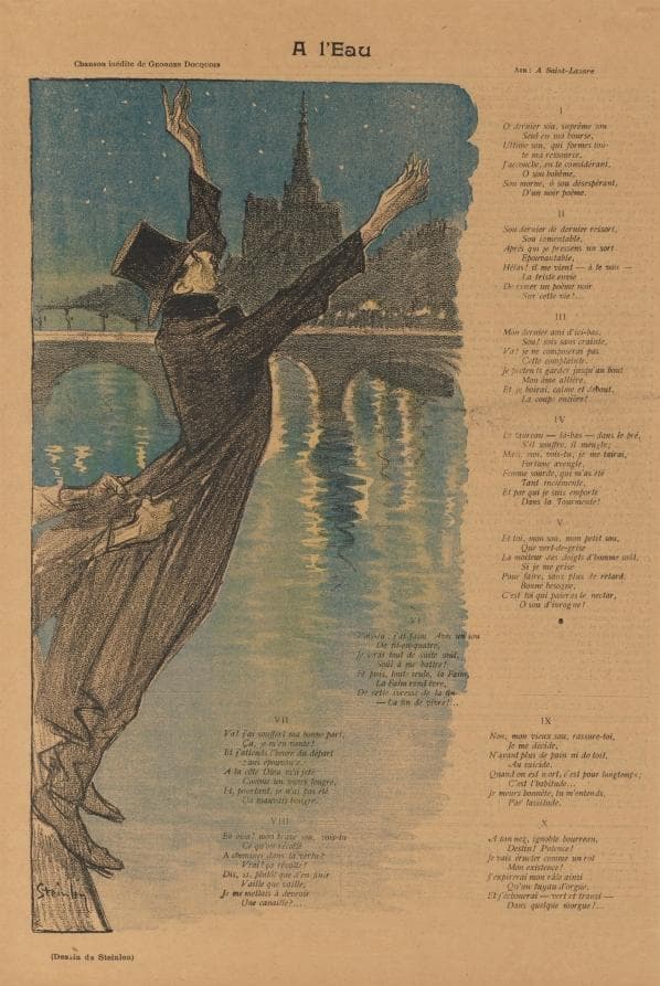 Gil Blas Illustré: At the Water's Edge (A l'Eau) — Théophile Steinlen