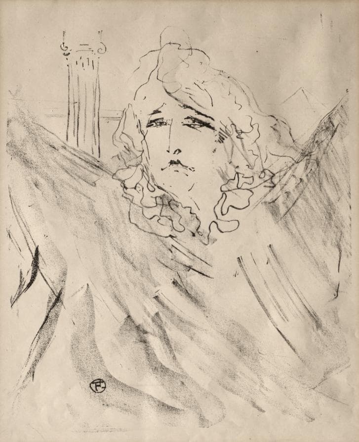 Portraits of Actors and Actresses: Thirteen Lithographs: Sarah Bernhardt — Henri de Toulouse-Lautrec
