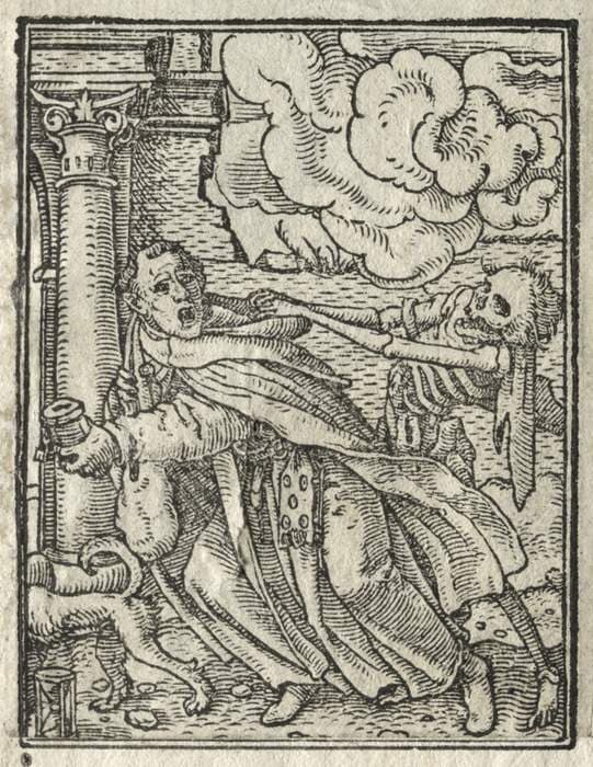 The Dance of Death:  The Mendicant Friar; The Nun — Hans Holbein the Younger