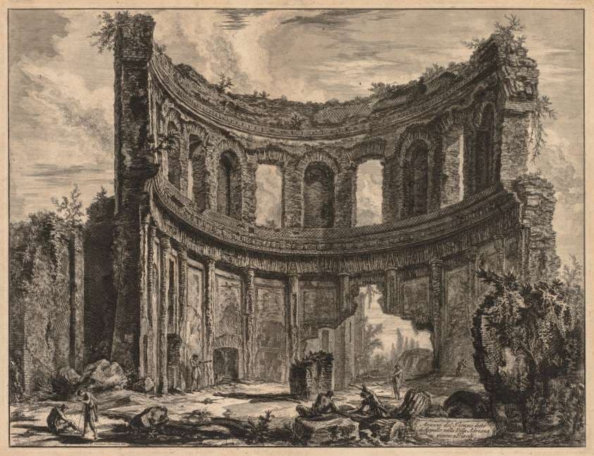 Views of Rome:  Remains of the Temple of Apollo near Hadrian's Villa — Giovanni Battista Piranesi