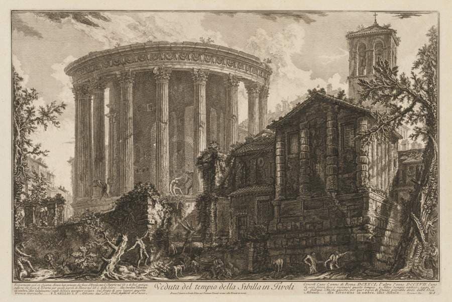 Views of Rome:  Temple of the Sibyl at Tivoli — Giovanni Battista Piranesi