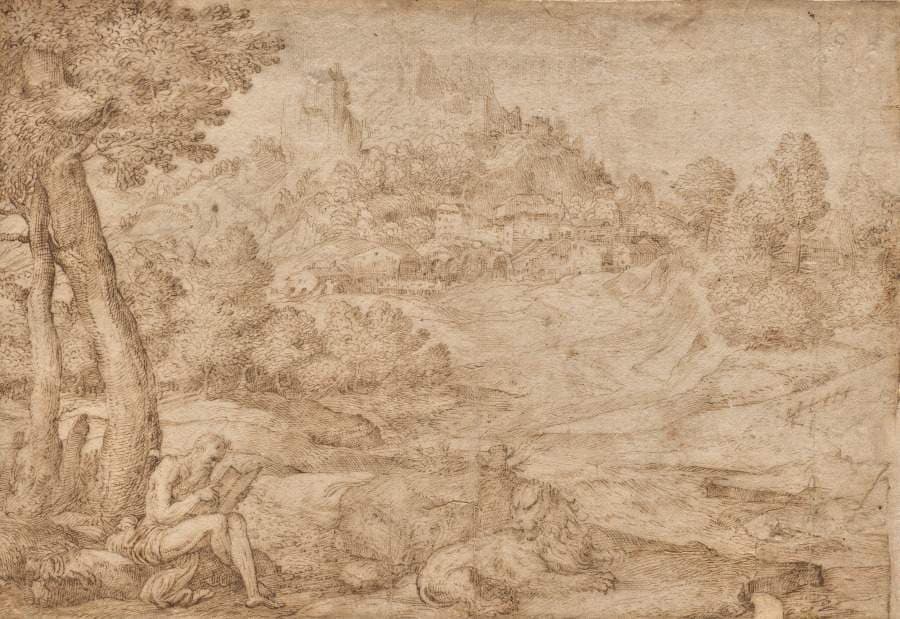 Saint Jerome in a Landscape — Domenico Campagnola