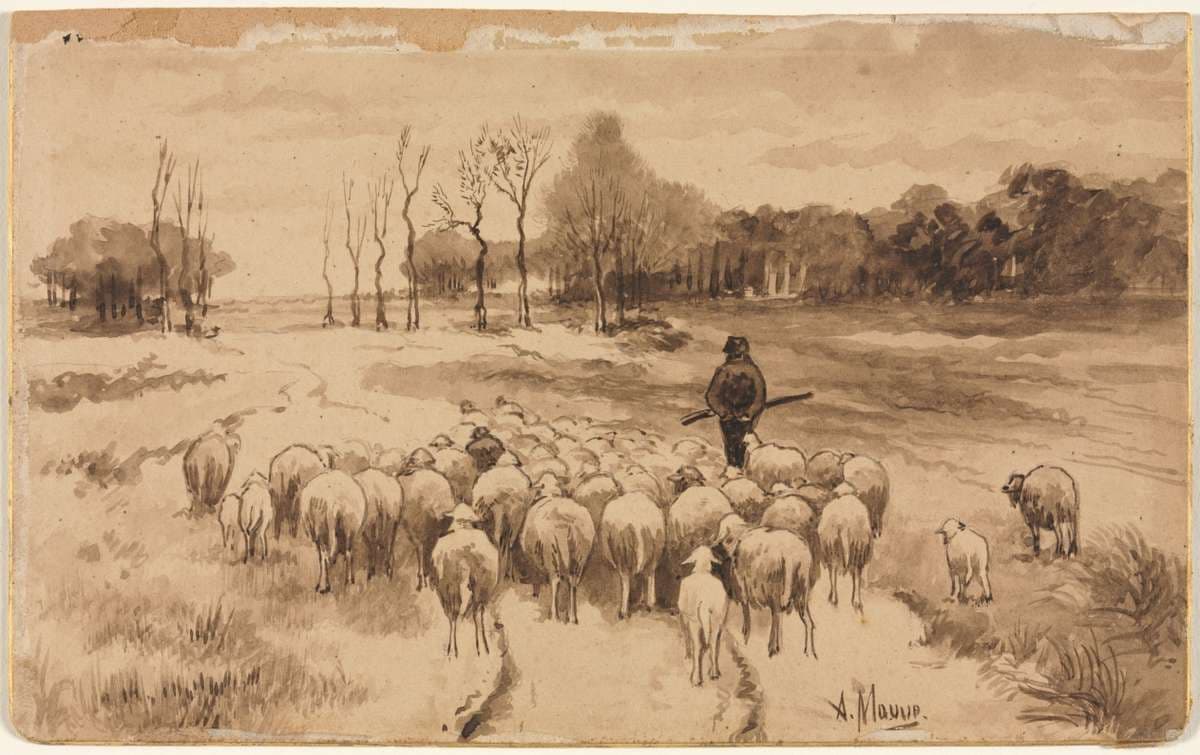 Shepherd with His Flock — Anton Mauve