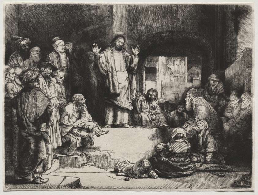 Christ Preaching ('La Petite Tombe') — Rembrandt van Rijn
