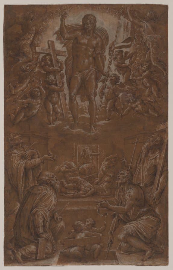 The Risen Christ Adored by Saints and Angels — Giorgio Vasari