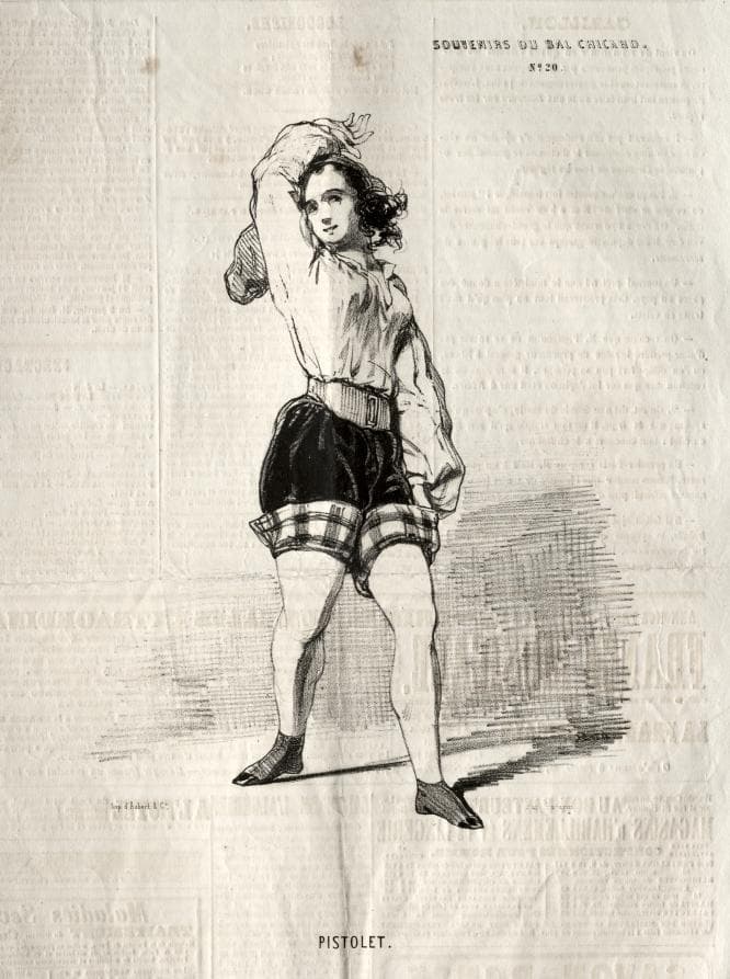 Souvenirs du Bal Chicard:  Pistolet — Paul Gavarni